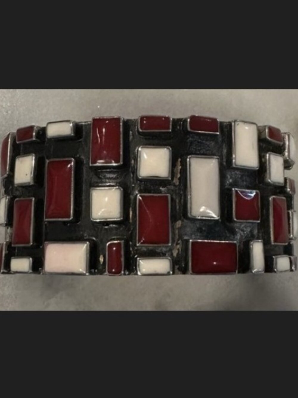 Chunky Silver Metal Cuff Bracelet